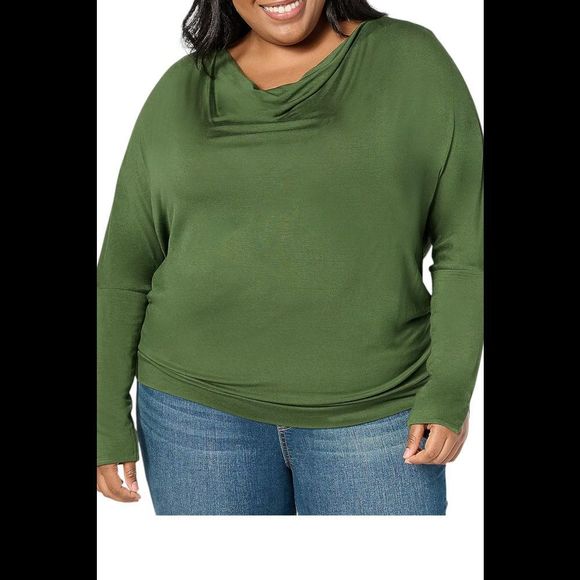 Me by Jennie Garth Women's Charlie Cowl Neck Knit Top Green - Regular - Picture 1 of 1